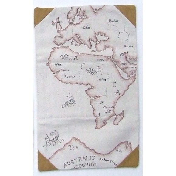 Wallet trifold canvas handmade old world map - Picture 1 of 5